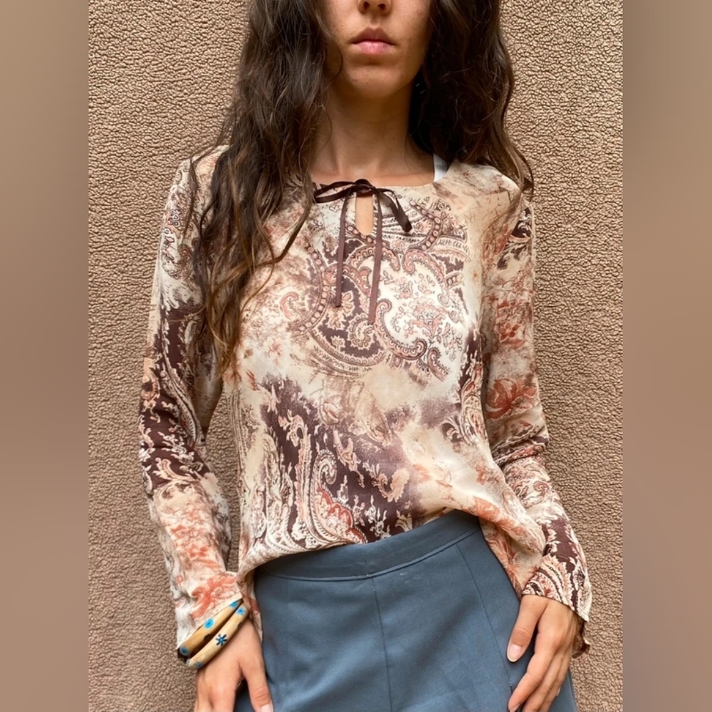 Elegant Paisley Long Sleeve Top